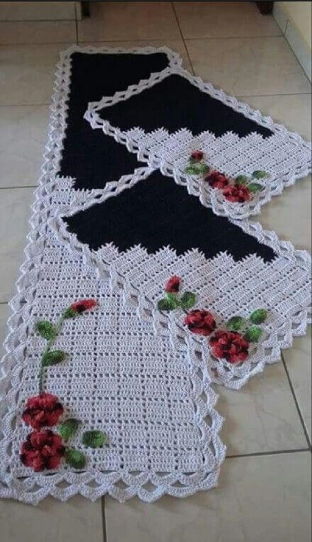 tapete de crochê com gráfico