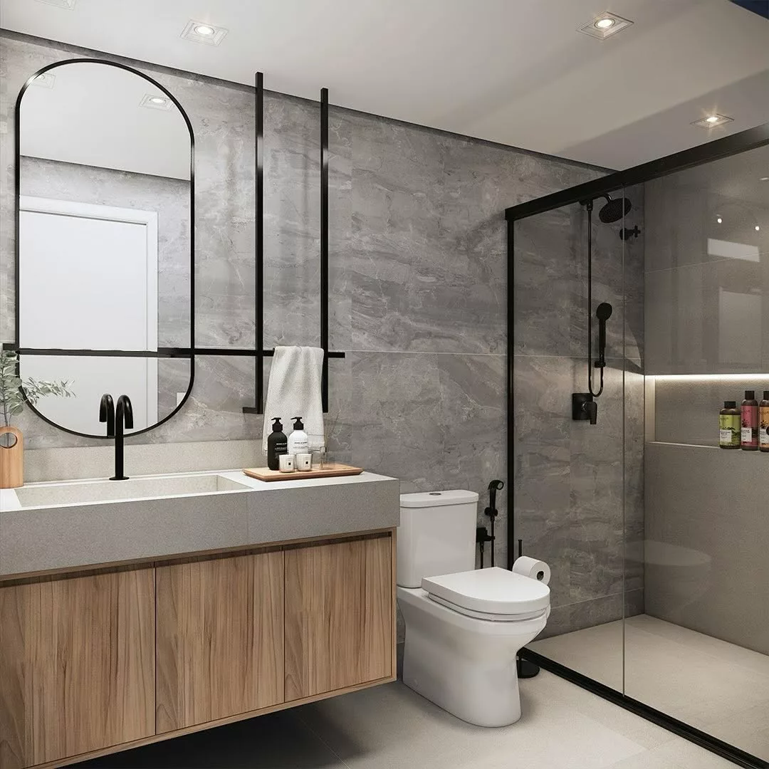 ideias de revestimento para banheiro minimalista