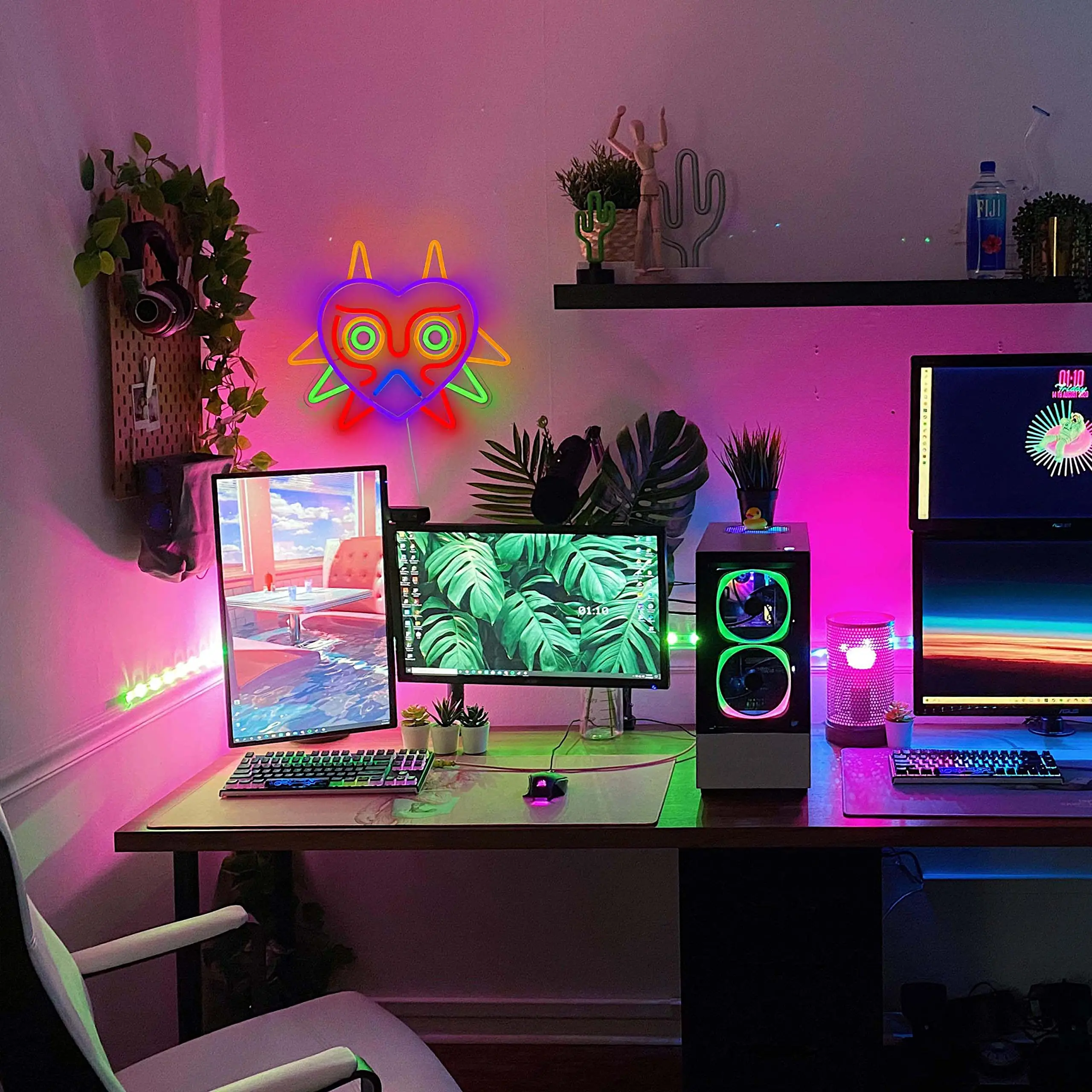 Guia de decoração para quarto de gamer: luzes e móveis