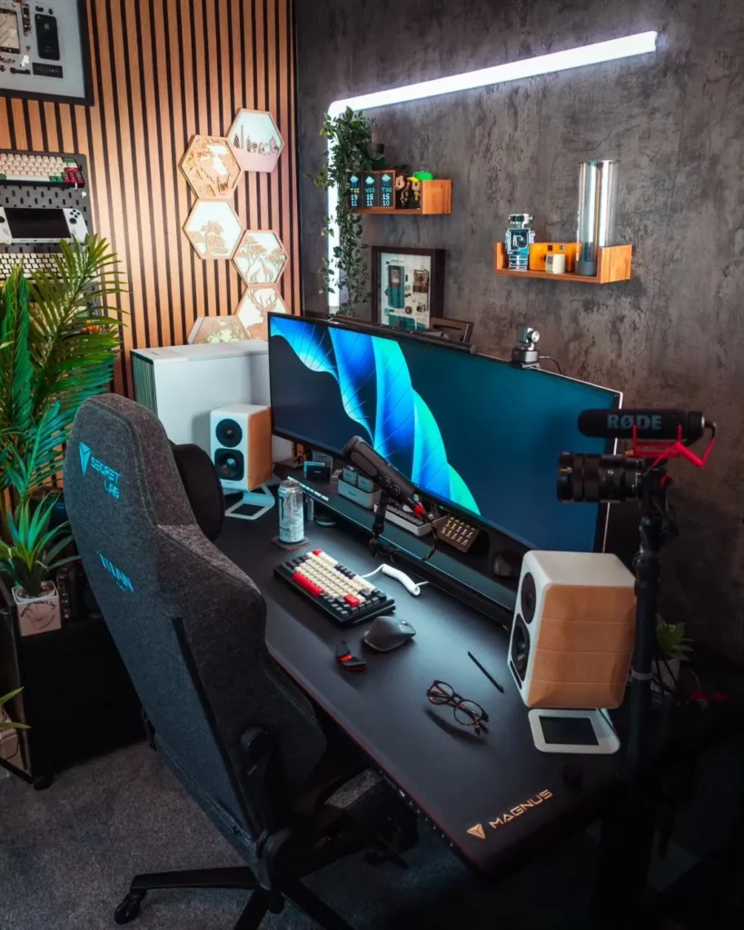 Guia de decoração para quarto de gamer: luzes e móveis