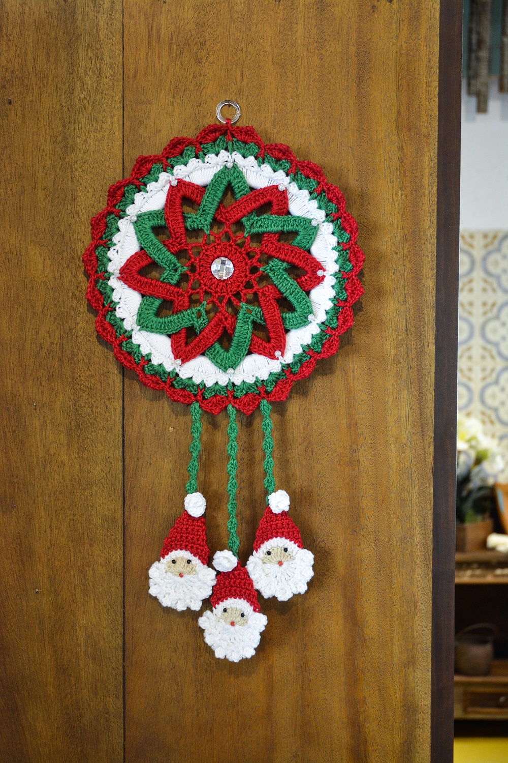 como fazer guirlanda de crochê com fio náutico