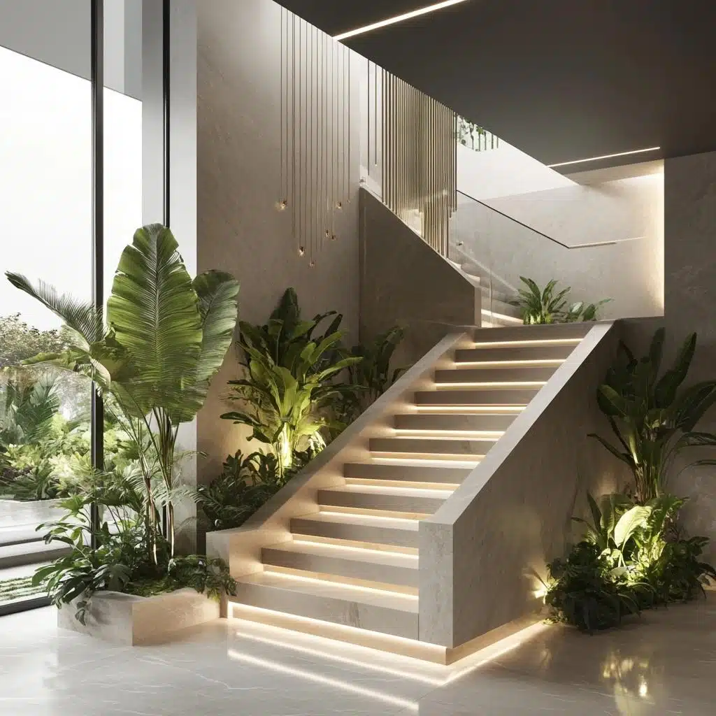 erros comuns ao decorar hall de escada