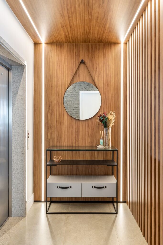 ideias de decoração hall elevador pequeno