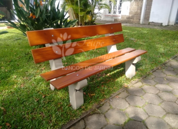 Ideias de bancos de jardim de concreto e ripas