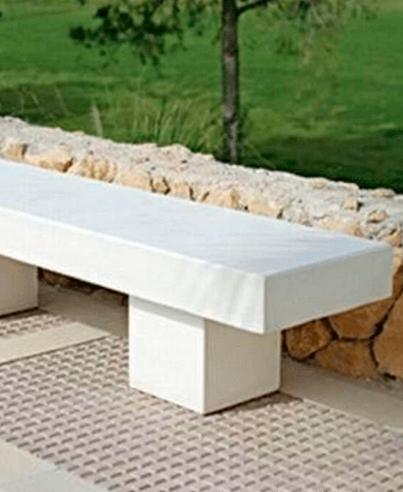 banco de jardim com bloco de concreto