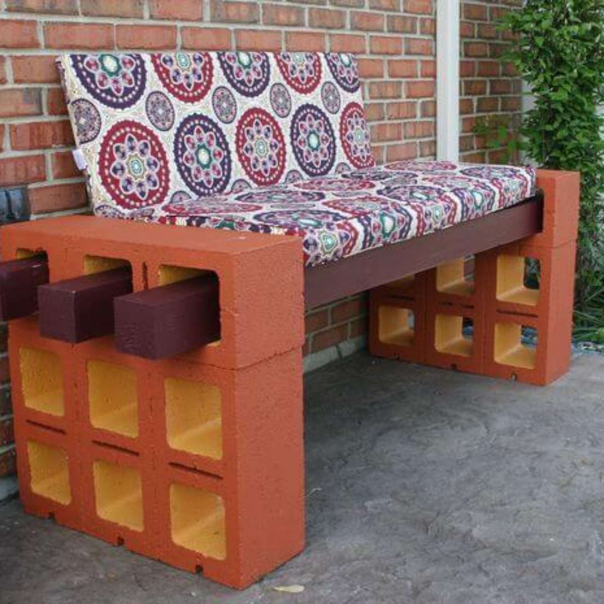 como fazer banco de concreto e madeira DIY