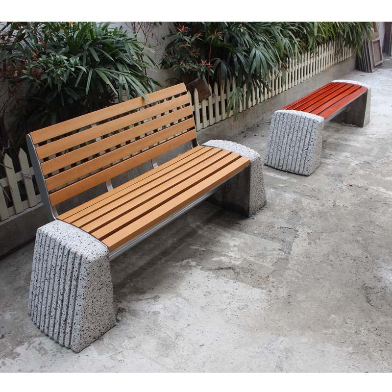 banco de concreto polido e madeira