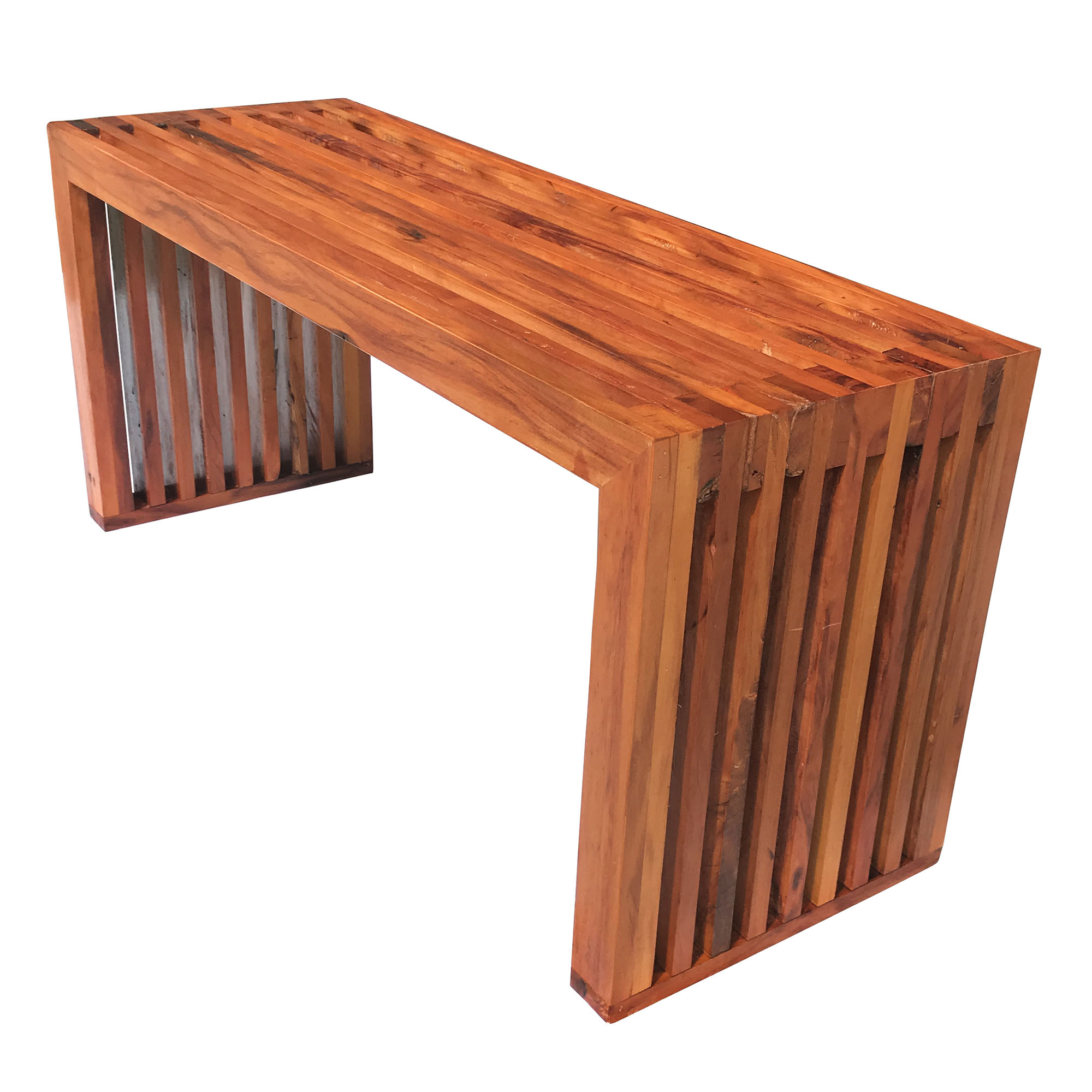 banco de concreto polido e madeira