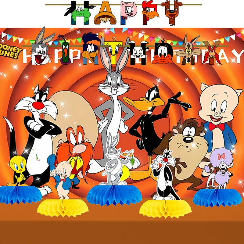 como fazer painel baby looney tunes para festa de bebê