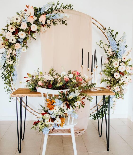 centros de mesa casamento simples