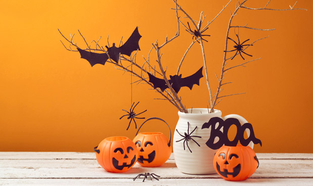decoração de halloween para área interna
