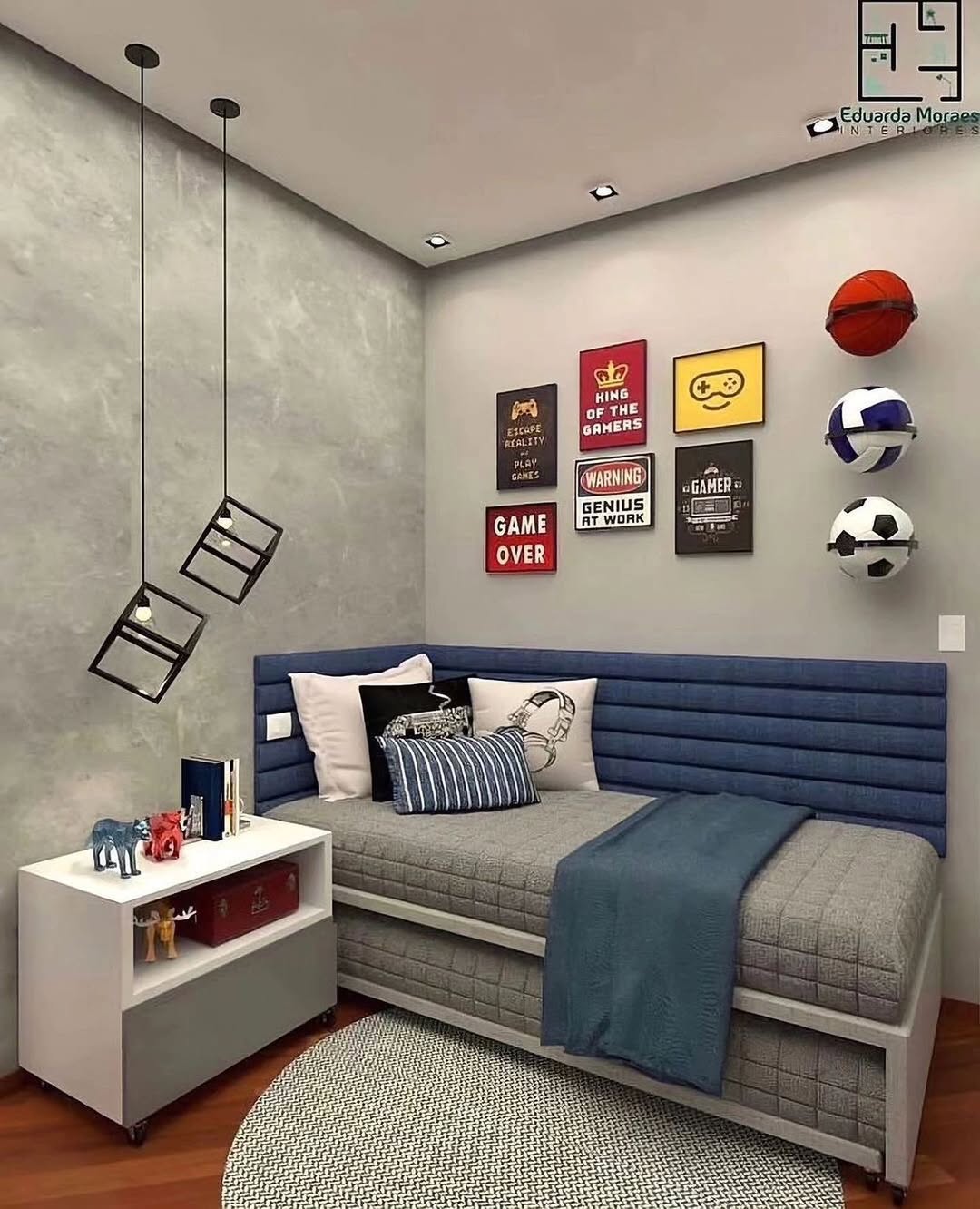 Ideias de decoração de quartos de adolescentes modernos