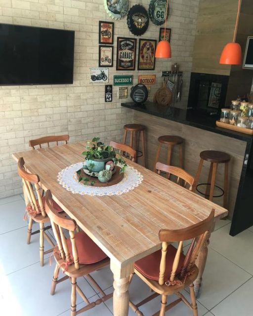 materiais naturais para espaço gourmet