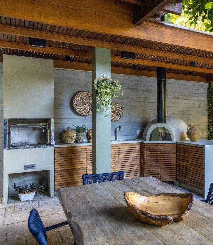 materiais naturais para espaço gourmet