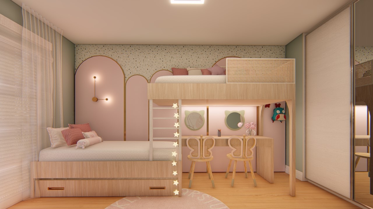 decoração quarto de gêmeos colorida e neutra