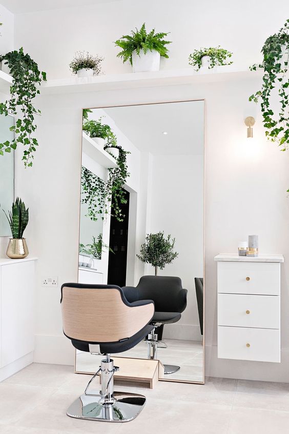 móveis com design limpo para salão
