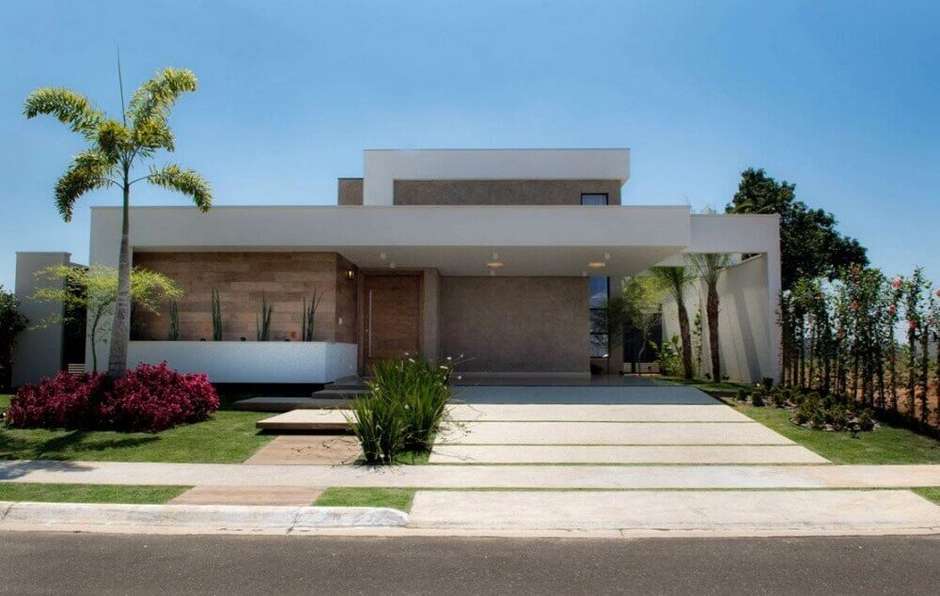 fachada de casa com platibanda moderna