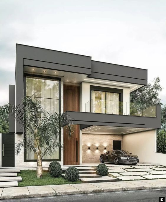 cores de fachada para 2025 com platibanda