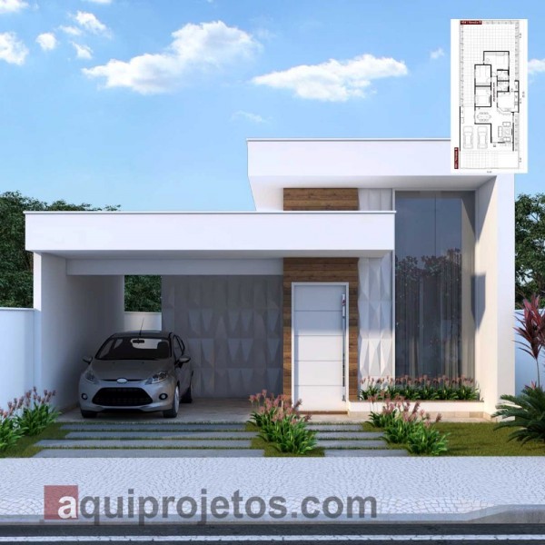 fachada de casa com platibanda moderna