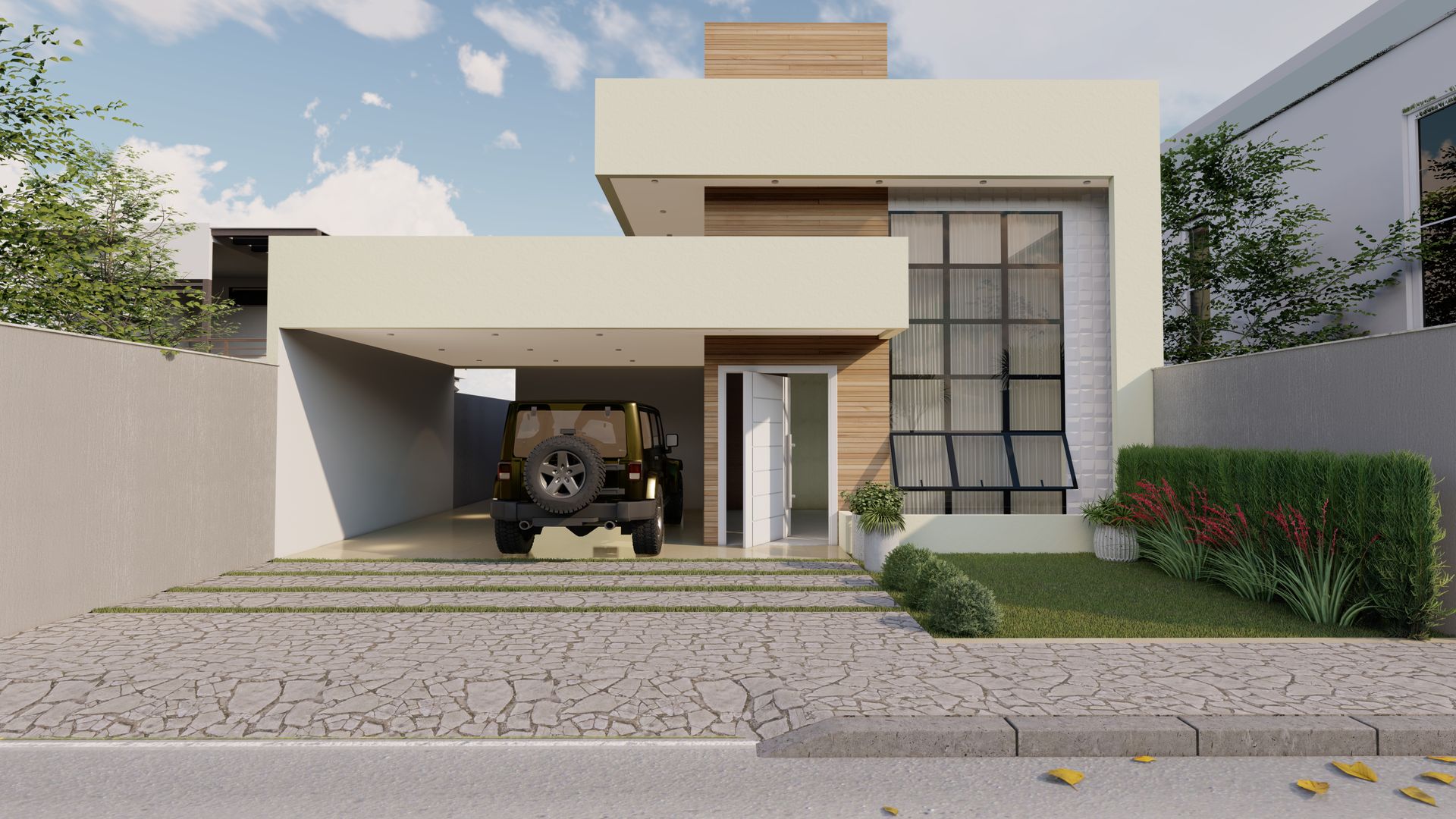 iluminação em platibanda de sobrado