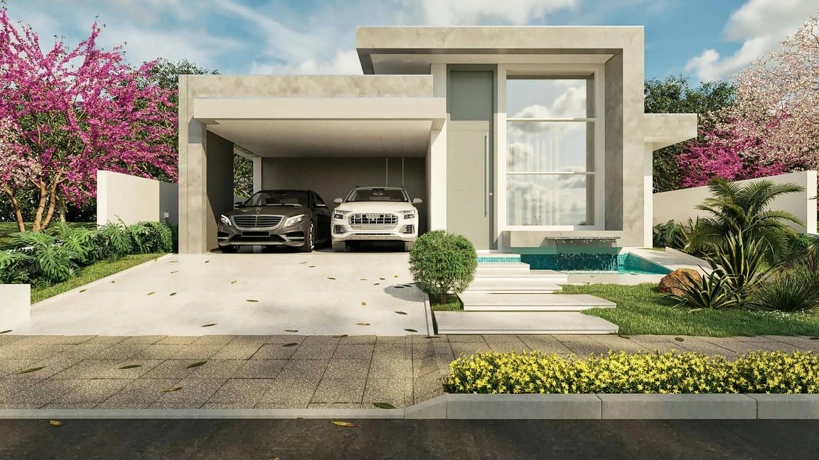 Ideias de frentes de casas modernas com platibanda