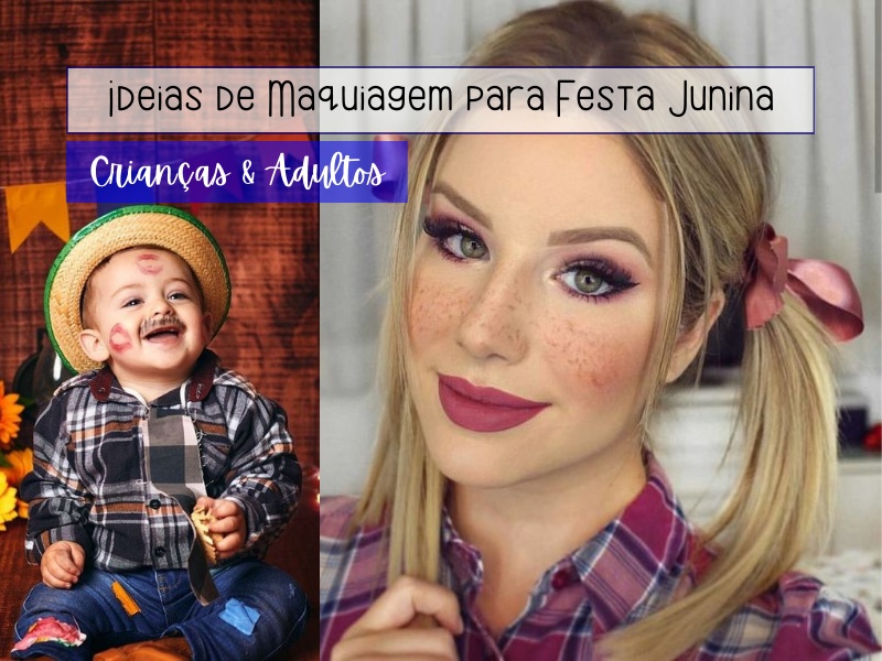 Maquiagem Festa Junina com pedrarias