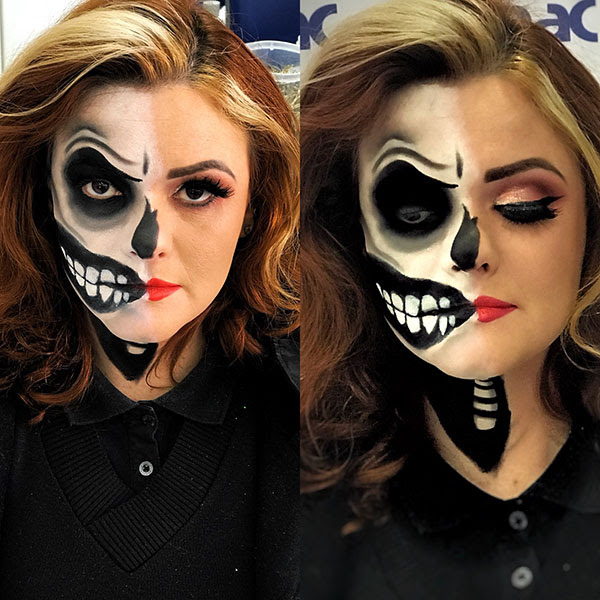 maquiagem de halloween boca rasgada