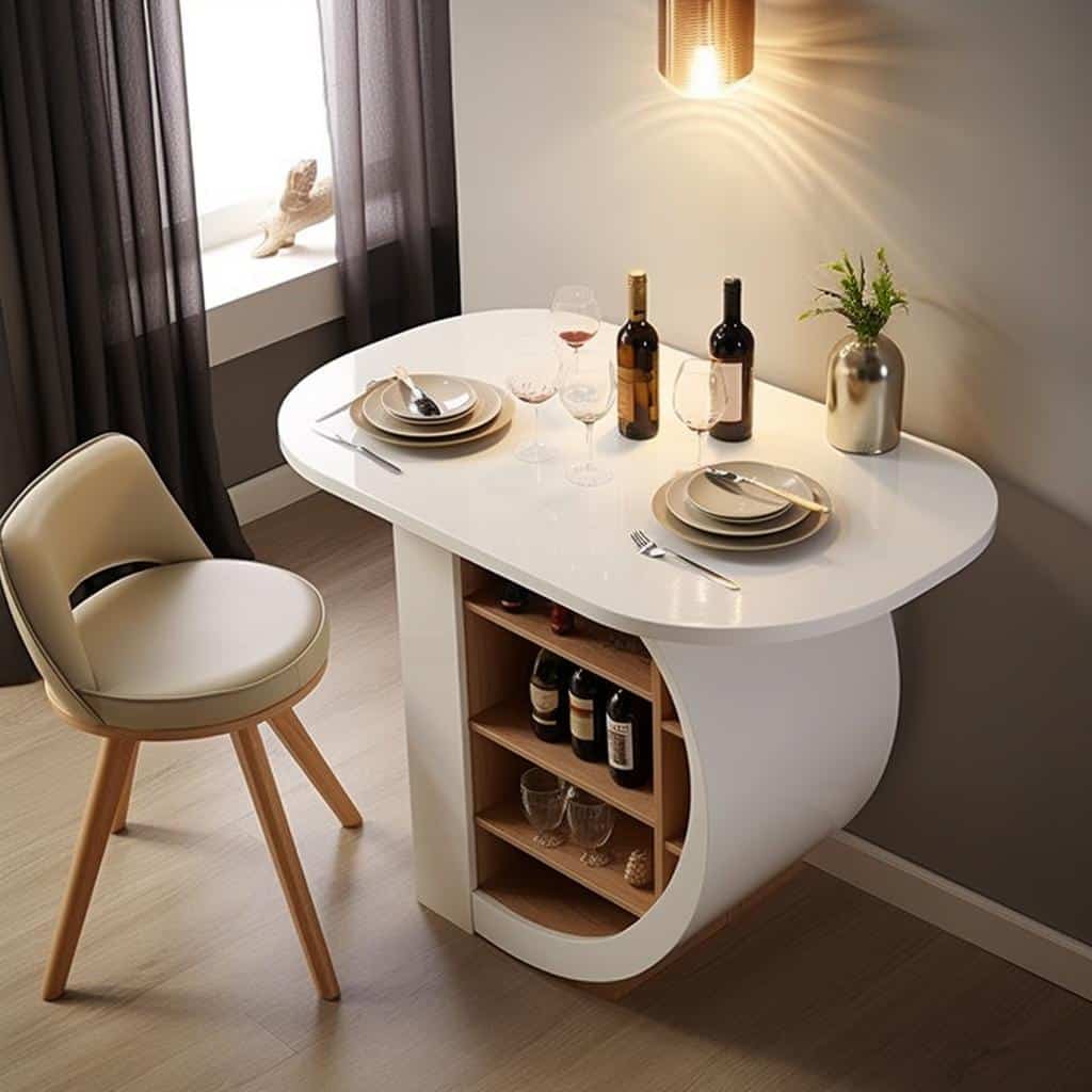 Ideias de mesas dobráveis para cozinha estreita