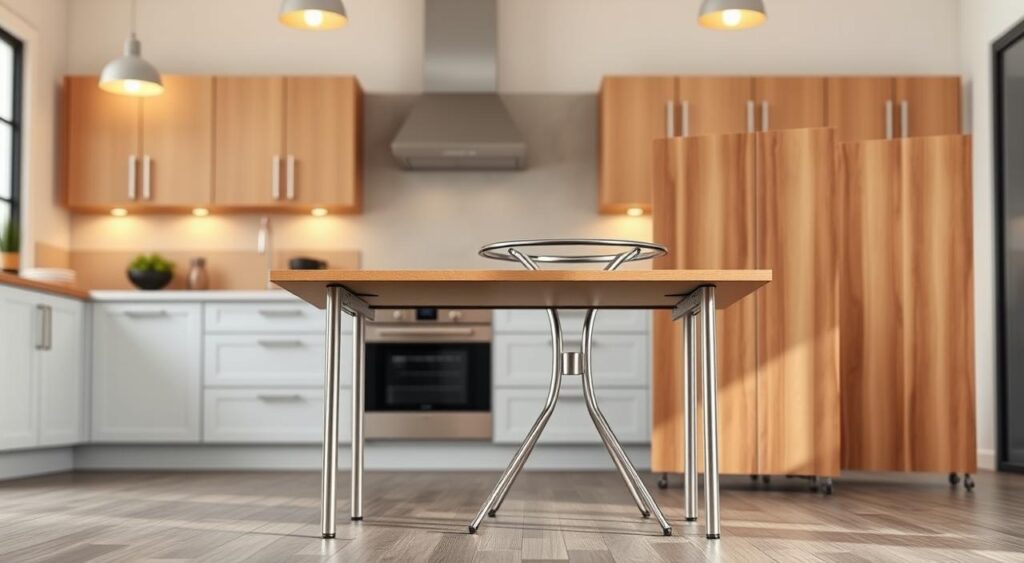 Ideias de mesas dobráveis para cozinha estreita