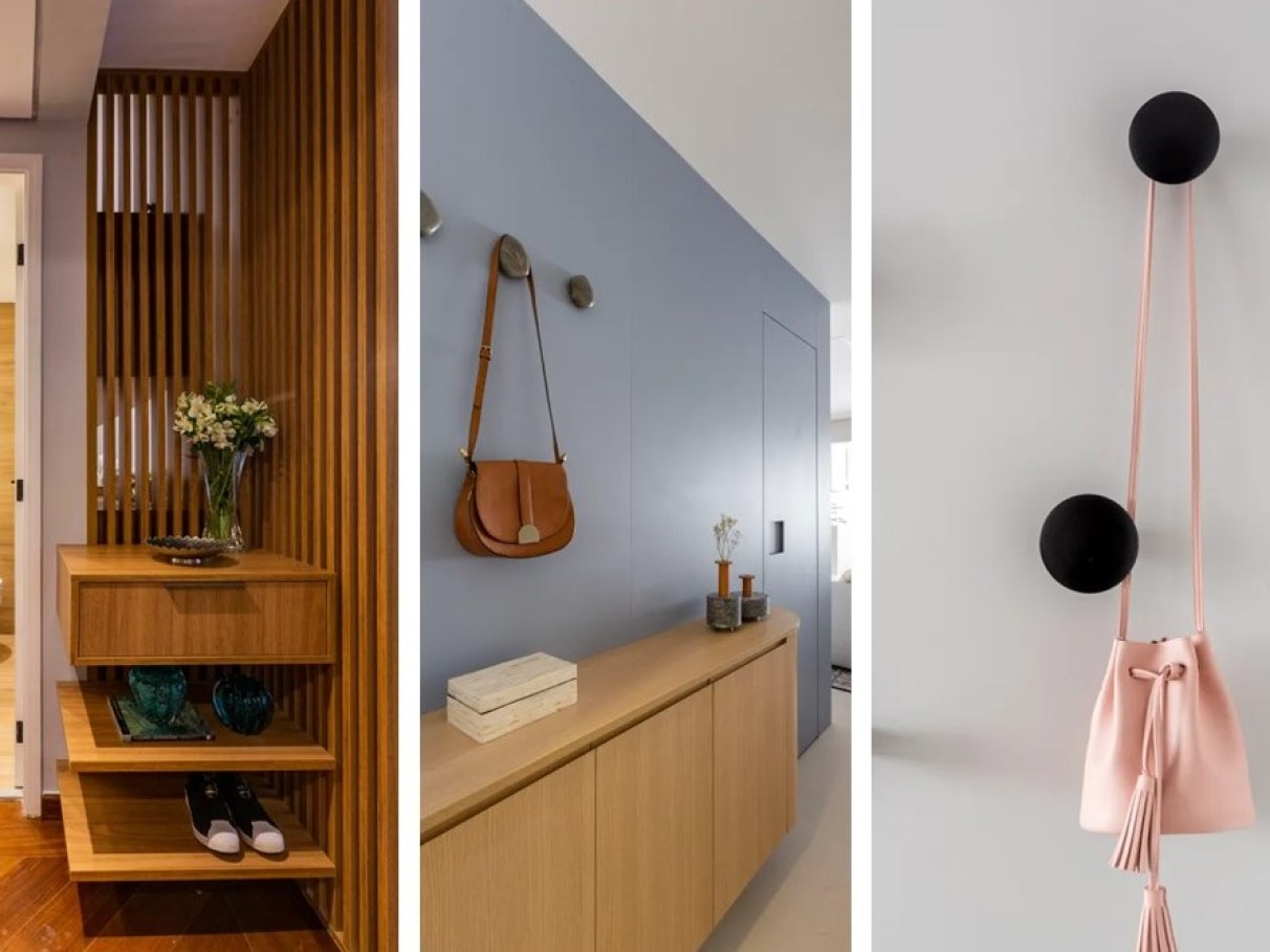 decoração hall de entrada com sapateira