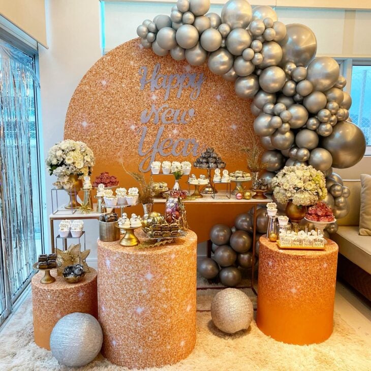 decoração ano novo com brilho