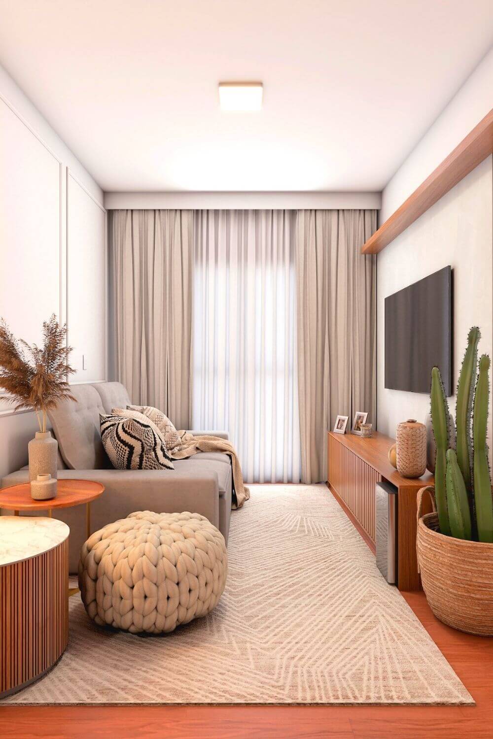 estilo boho chic ou minimalista para sala