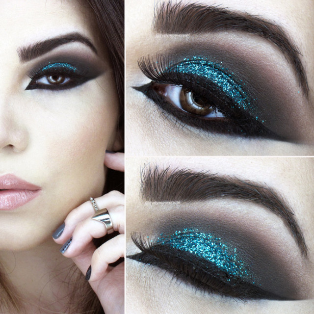 ideias de maquiagem cigana para festa com brilho