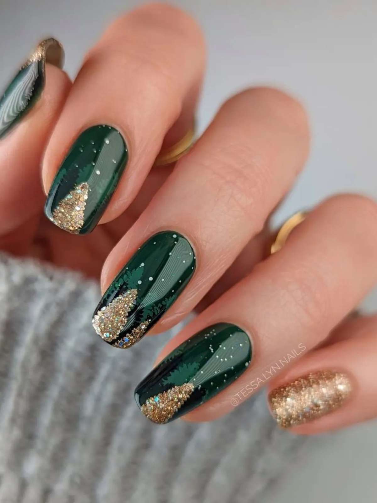 unhas com desenhos natalinos