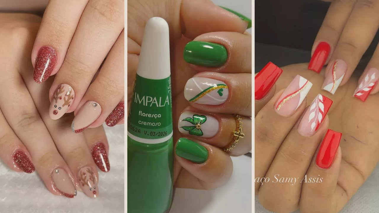 unhas vermelhas natal