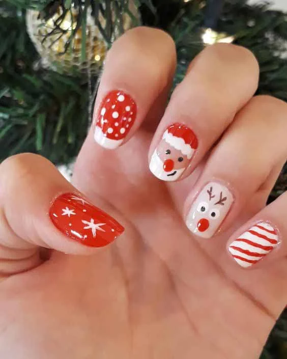 unhas douradas natal