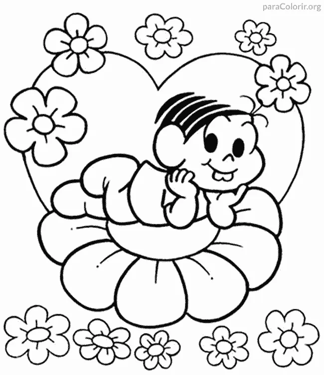 imagens da turma da monica bebe para colorir