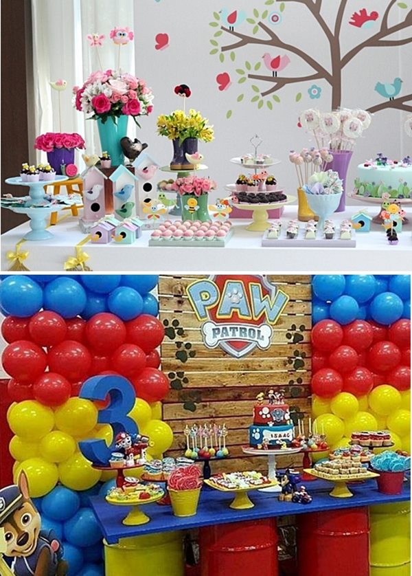 mini table versus mesa tradicional festa infantil