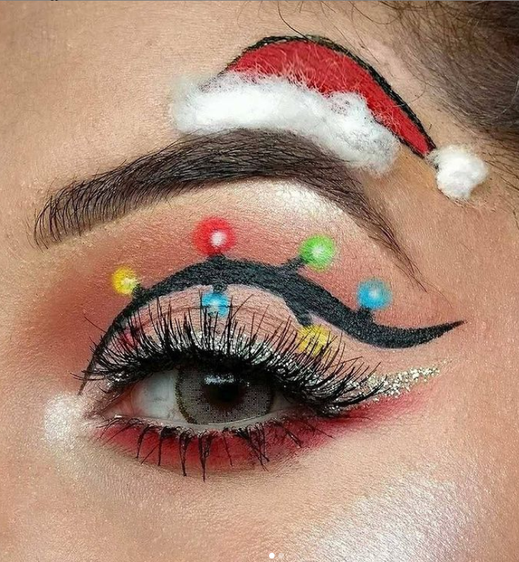 Maquiagem de Natal com batom vermelho