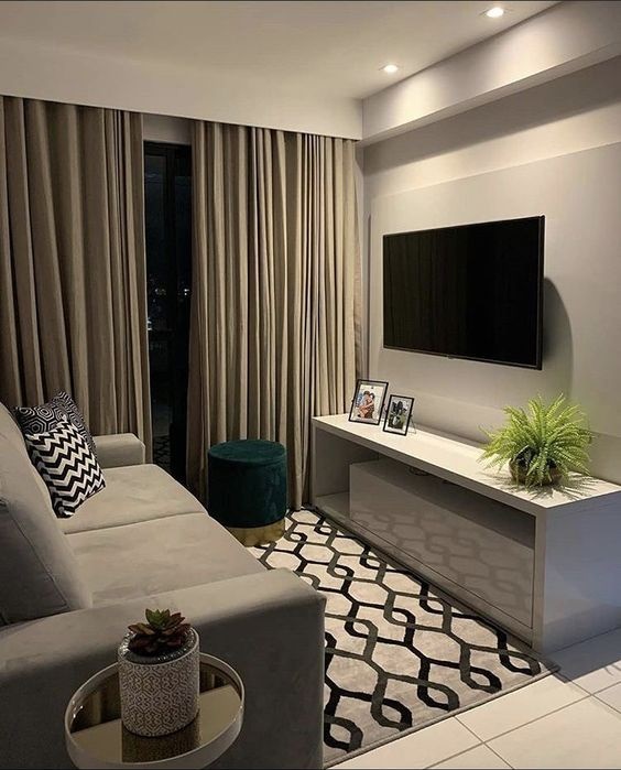 decoração sala pequena minimalista
