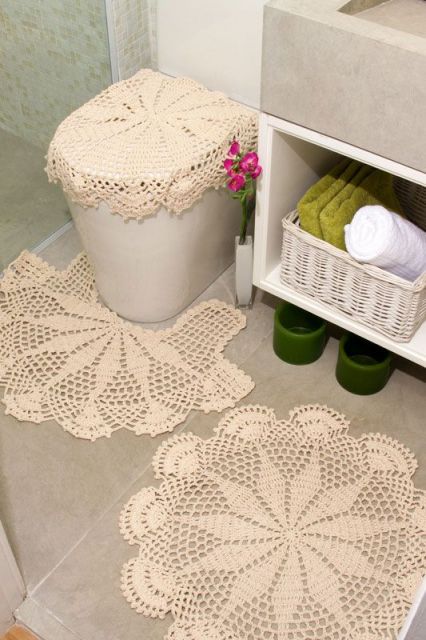 jogo de banheiro de croche