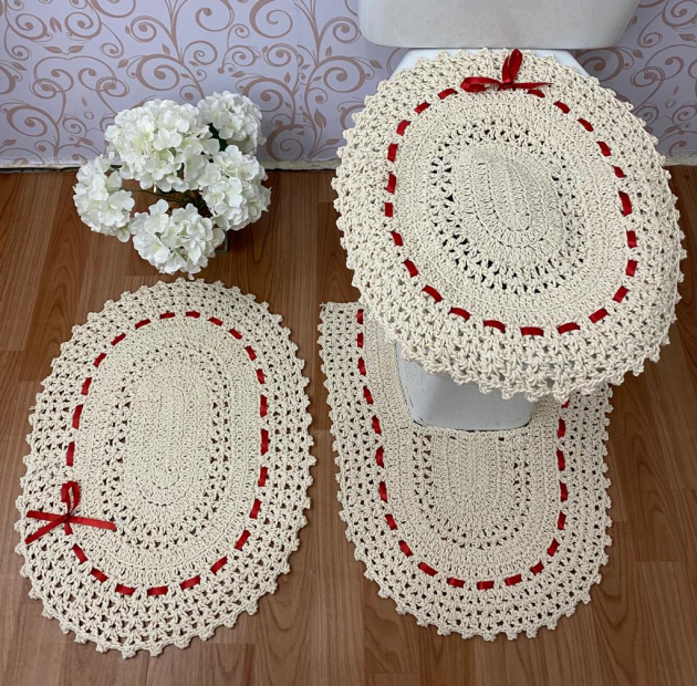 jogo de banheiro de croche