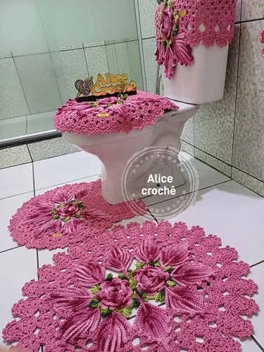 jogo de banheiro de croche