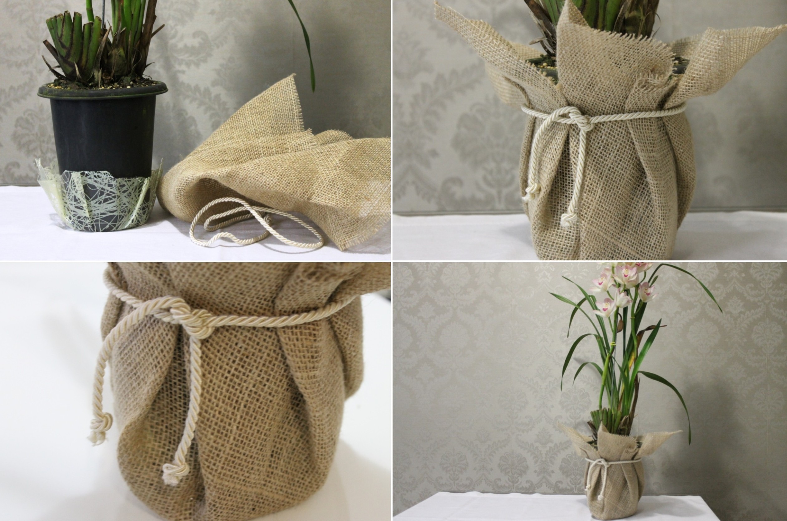 decoração de casamento com juta