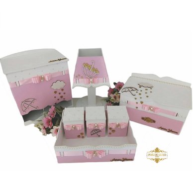 kit higiene bebe mdf decorado