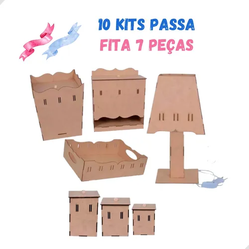 kit higiene bebe mdf decorado