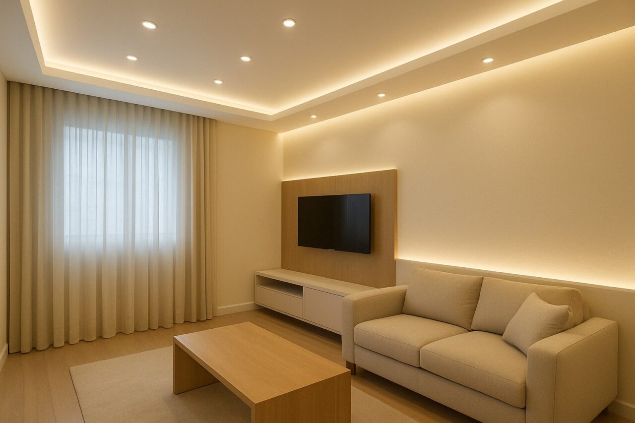 painel de LED embutido