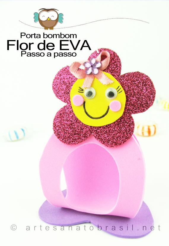 lembrancinhas de cha de bebe em eva porta bombom