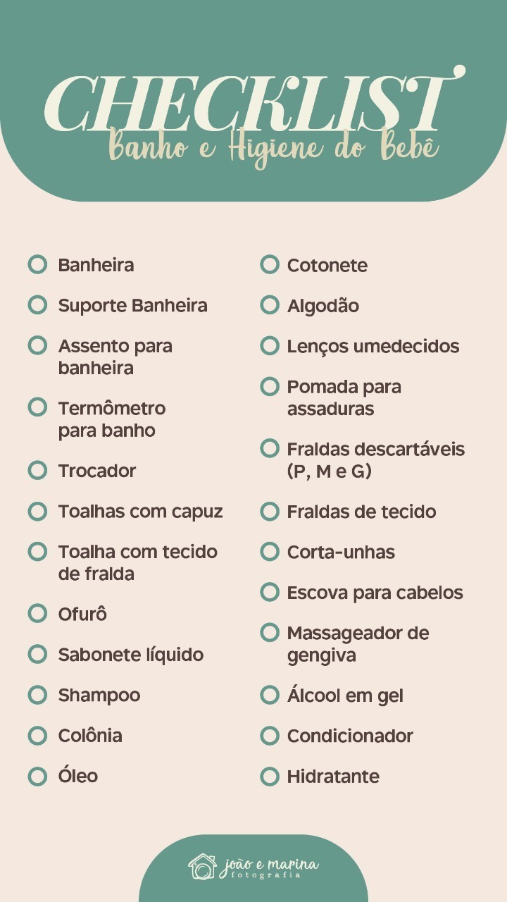 lista de cha de bebe de fralda e higiene