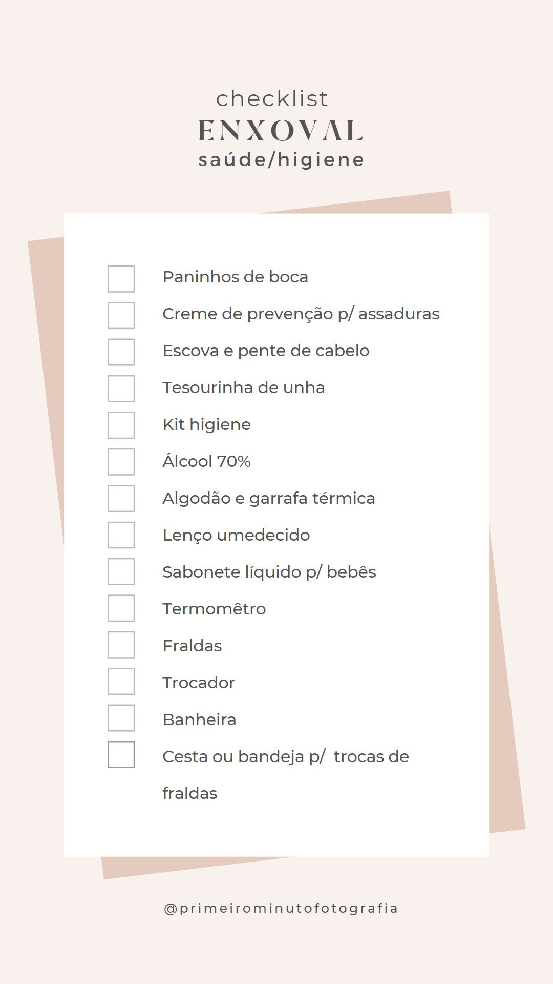 lista enxoval bebe essencial